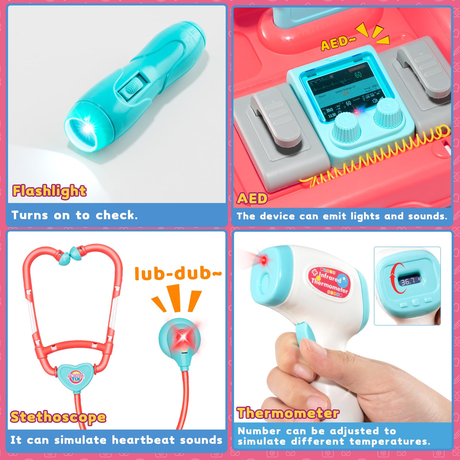 Aowjoy Medical Tools Set provides essential instruments for imaginative care.