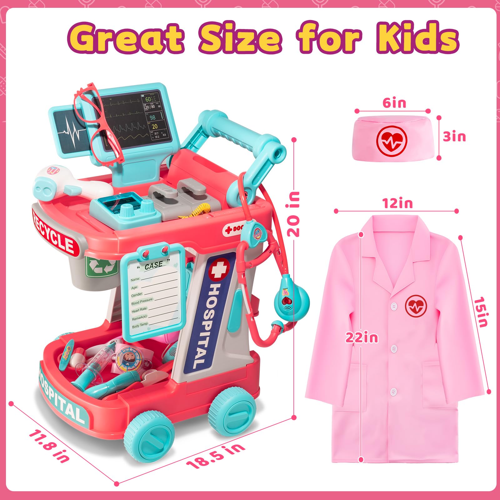 Aowjoy Stethoscope with Lights enhances realistic doctor role play at home.