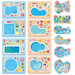 Aowplc pool sticker scenes on 32 sheets for creative, mess-free playtime.