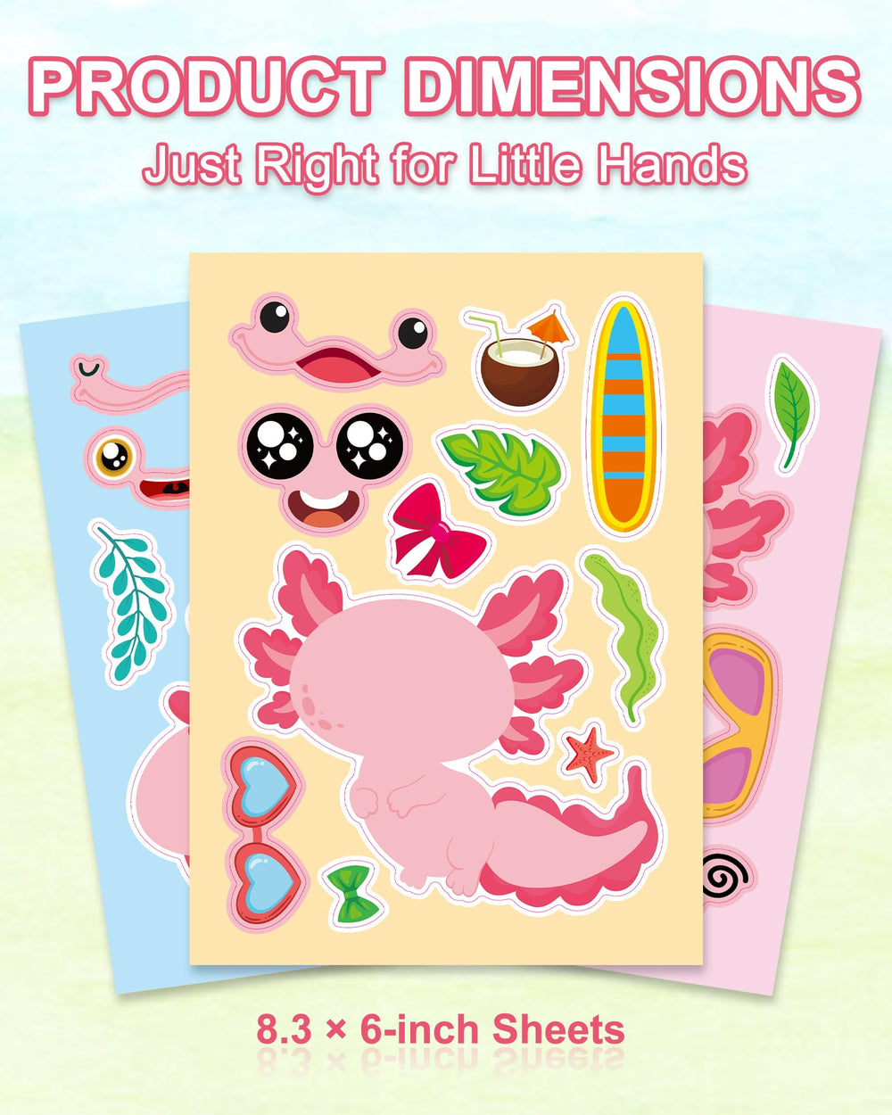 Aowplc Axolotl Make-a-Face sheets brighten travel activities on the go