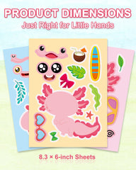 Aowplc Axolotl Make-a-Face sheets brighten travel activities on the go