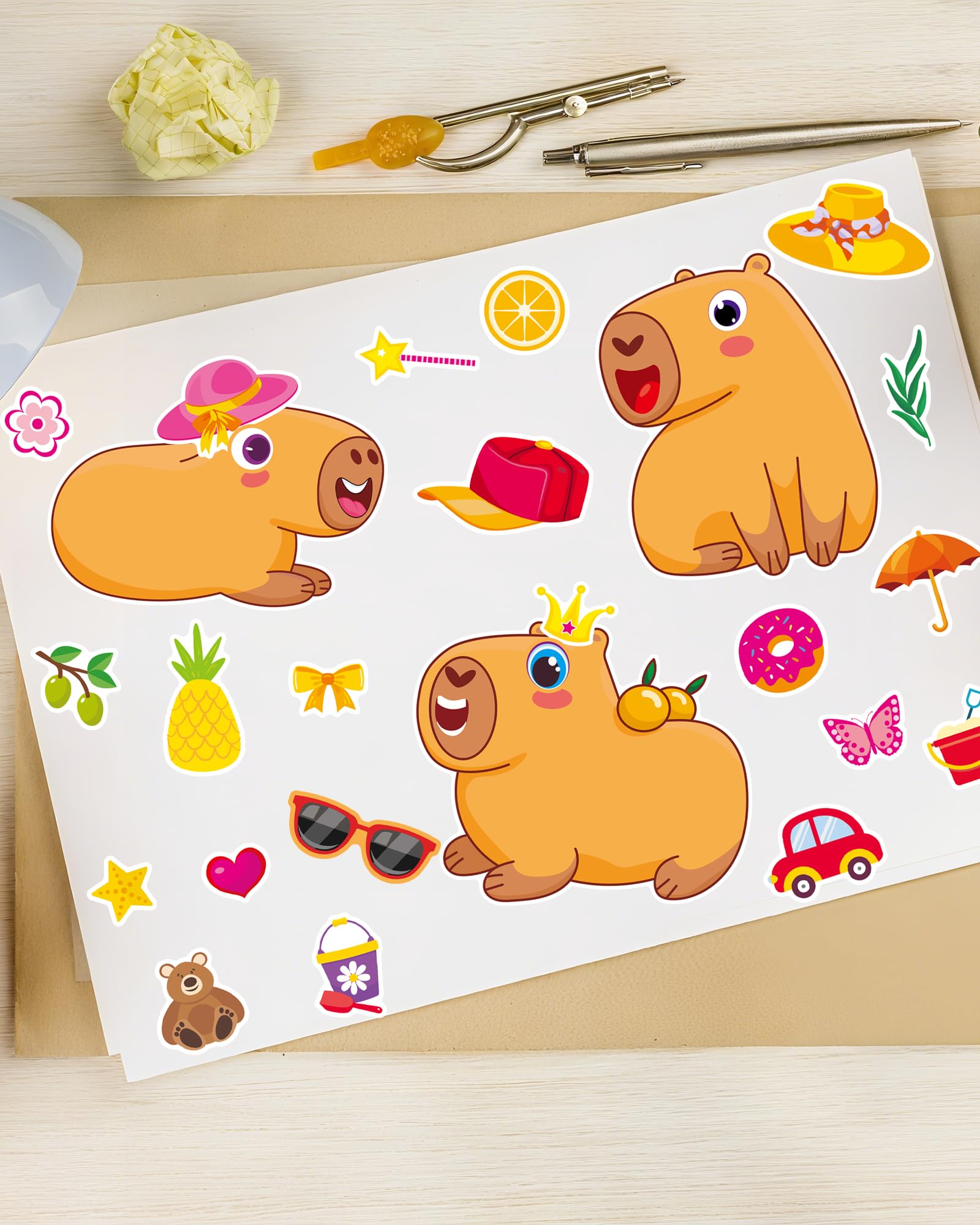 Aowplc Capybara stickers for birthday party favors.