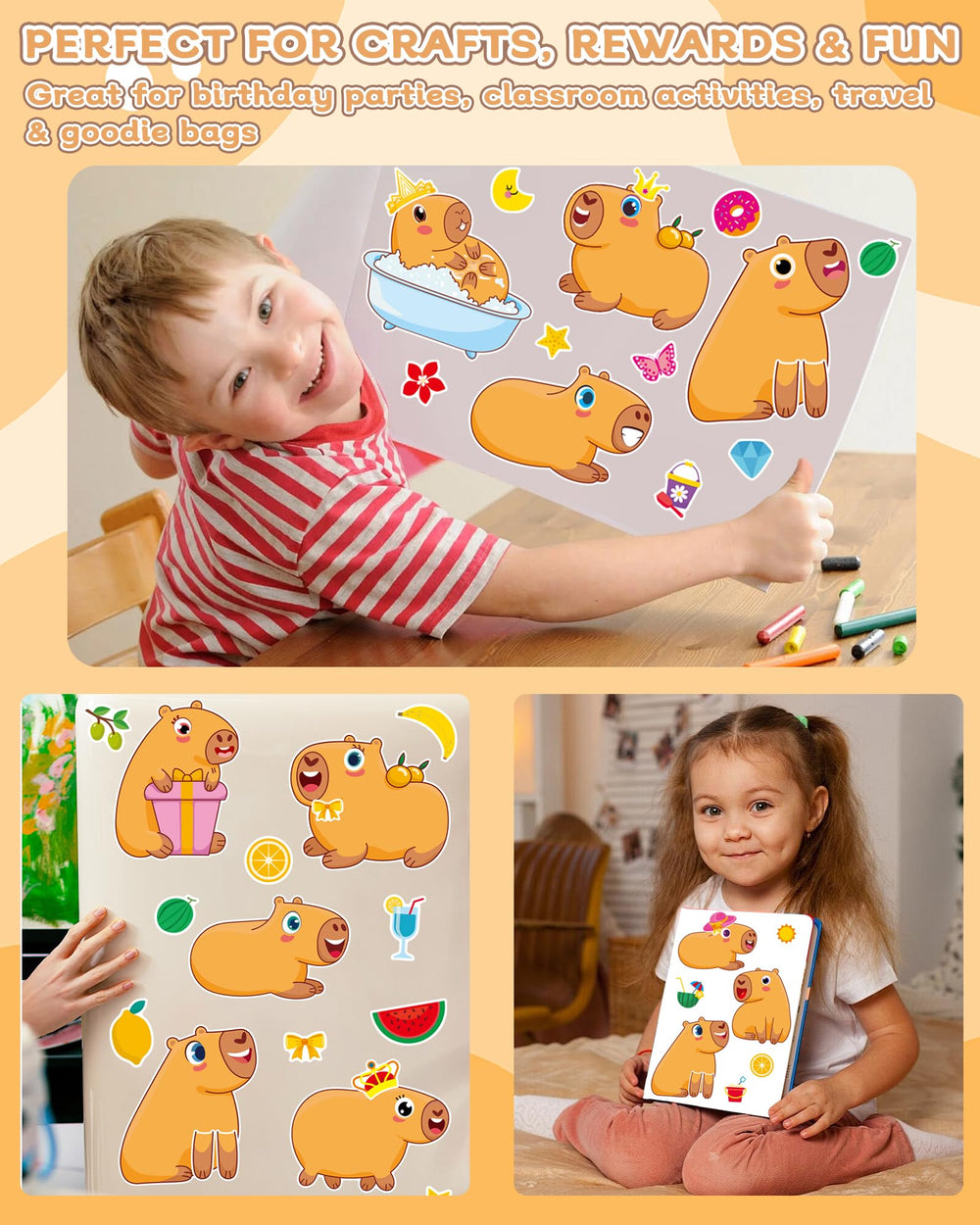 Aowplc Capybara Make-a-Face sheets ready for kids' crafts.