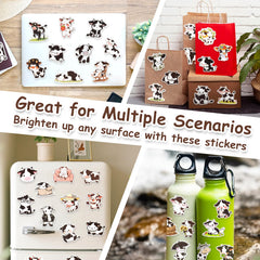 Aowplc cow stickers bottle-and-laptop-use ideal for personalizing items.