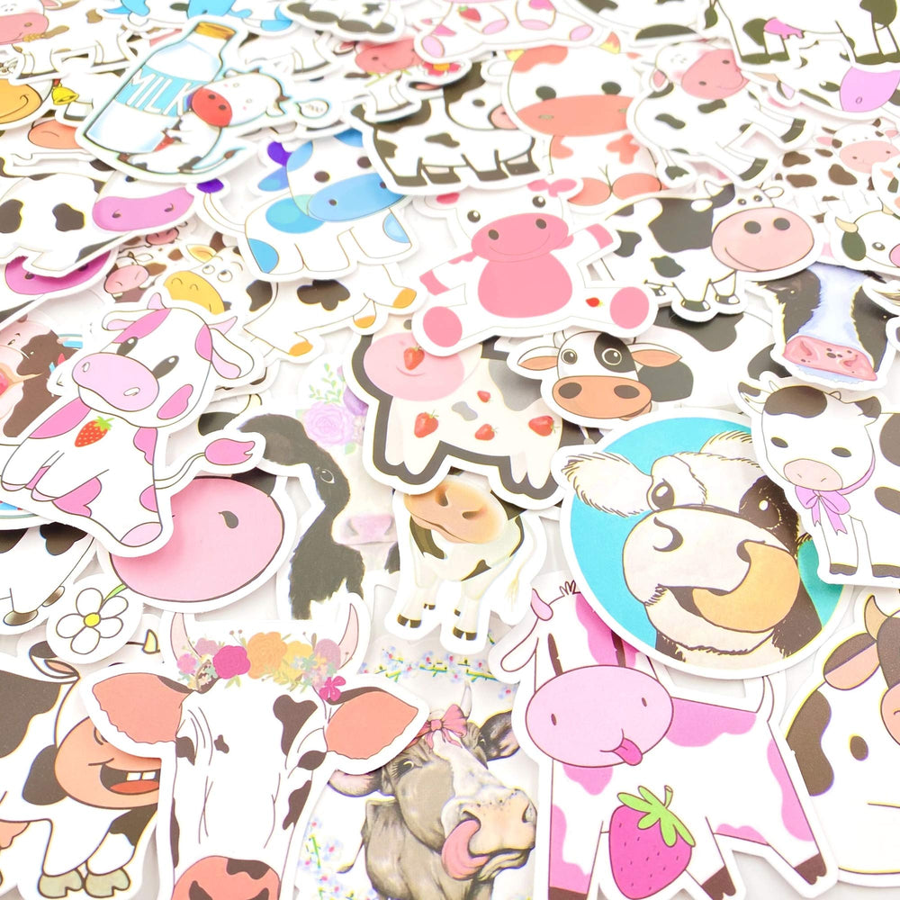 Aowplc cow stickers guitar design perfect for decorating instruments and cases.
