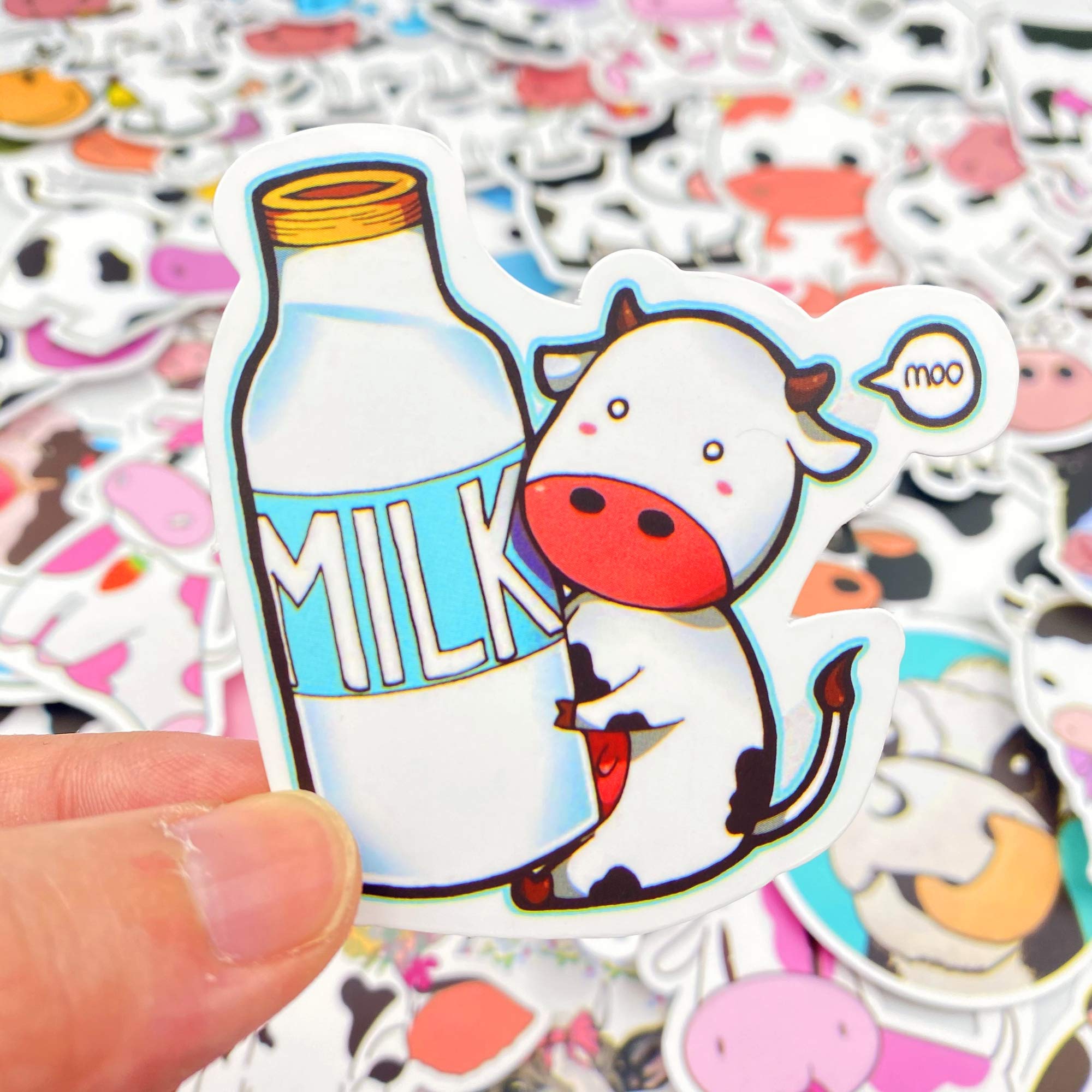Aowplc cow stickers luggage design easy to personalize bags and suitcases.