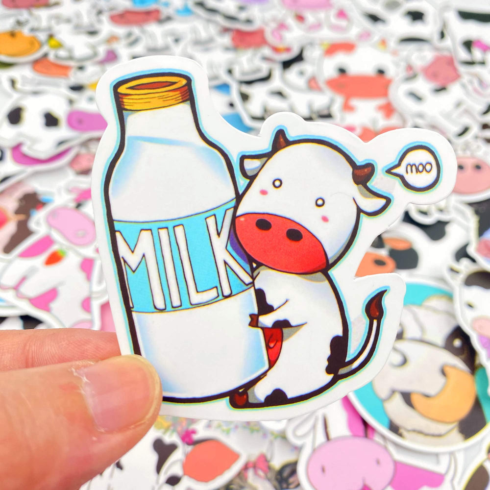 Aowplc cow stickers luggage design easy to personalize bags and suitcases.