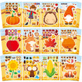 Aowplc fall face stickers: 48 sheets for creative autumn faces in classroom activities.