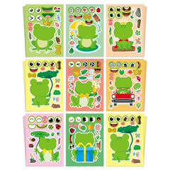Aowplc frog make-a-face stickers—eight designs for endless mix-and-match creativity.