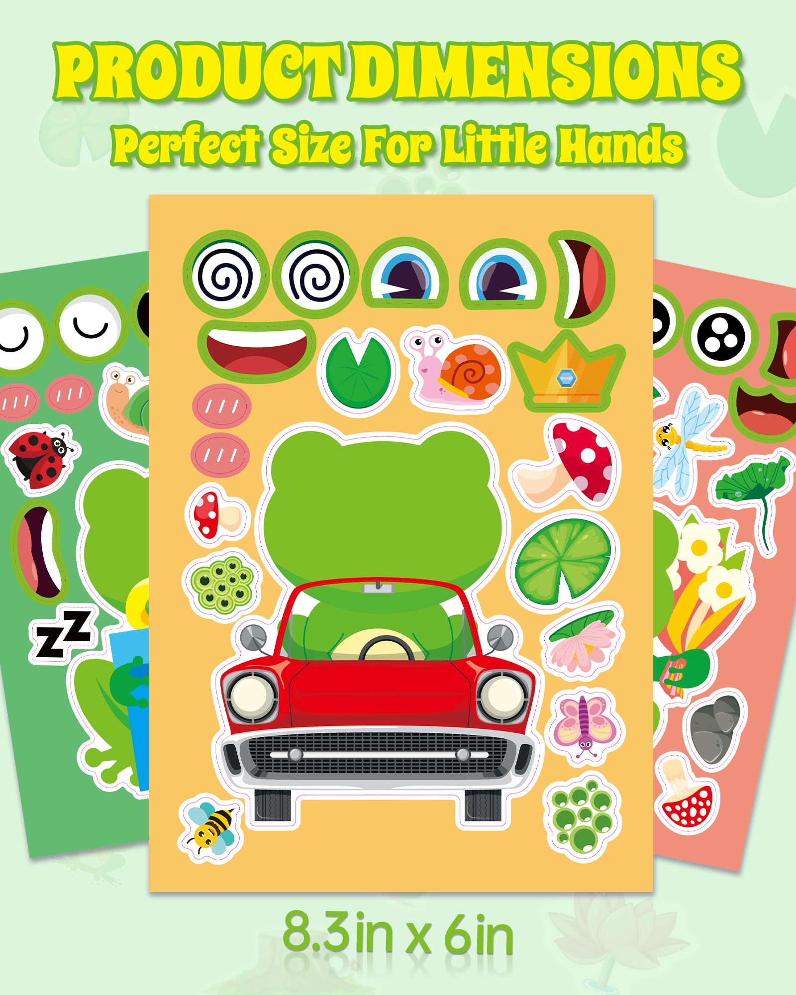 Aowplc frog make-a-face stickers—durable, child-safe materials for long-lasting fun.