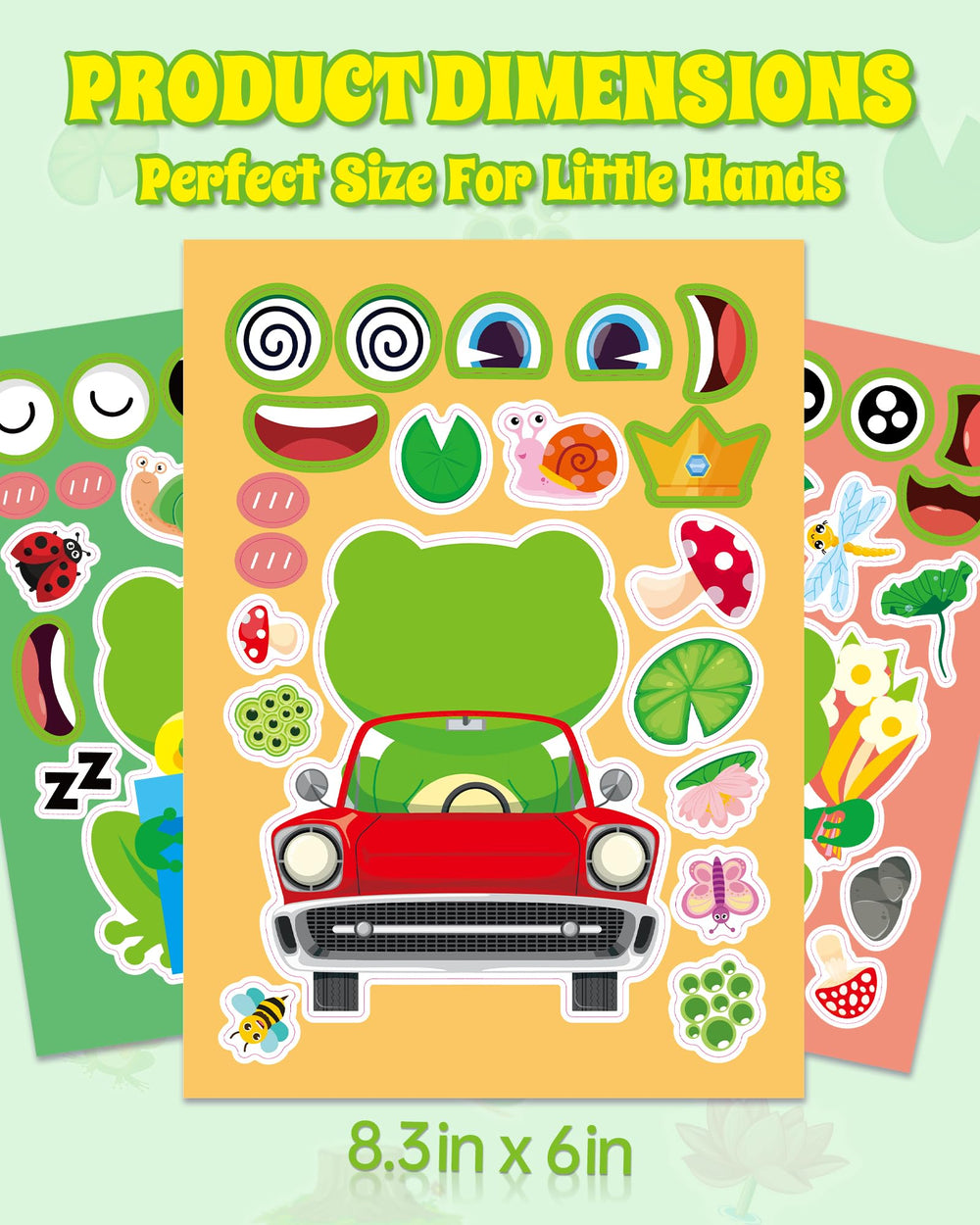 Aowplc frog make-a-face stickers—durable, child-safe materials for long-lasting fun.