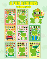 Aowplc frog make-a-face stickers—mess-free craft for classrooms and home.
