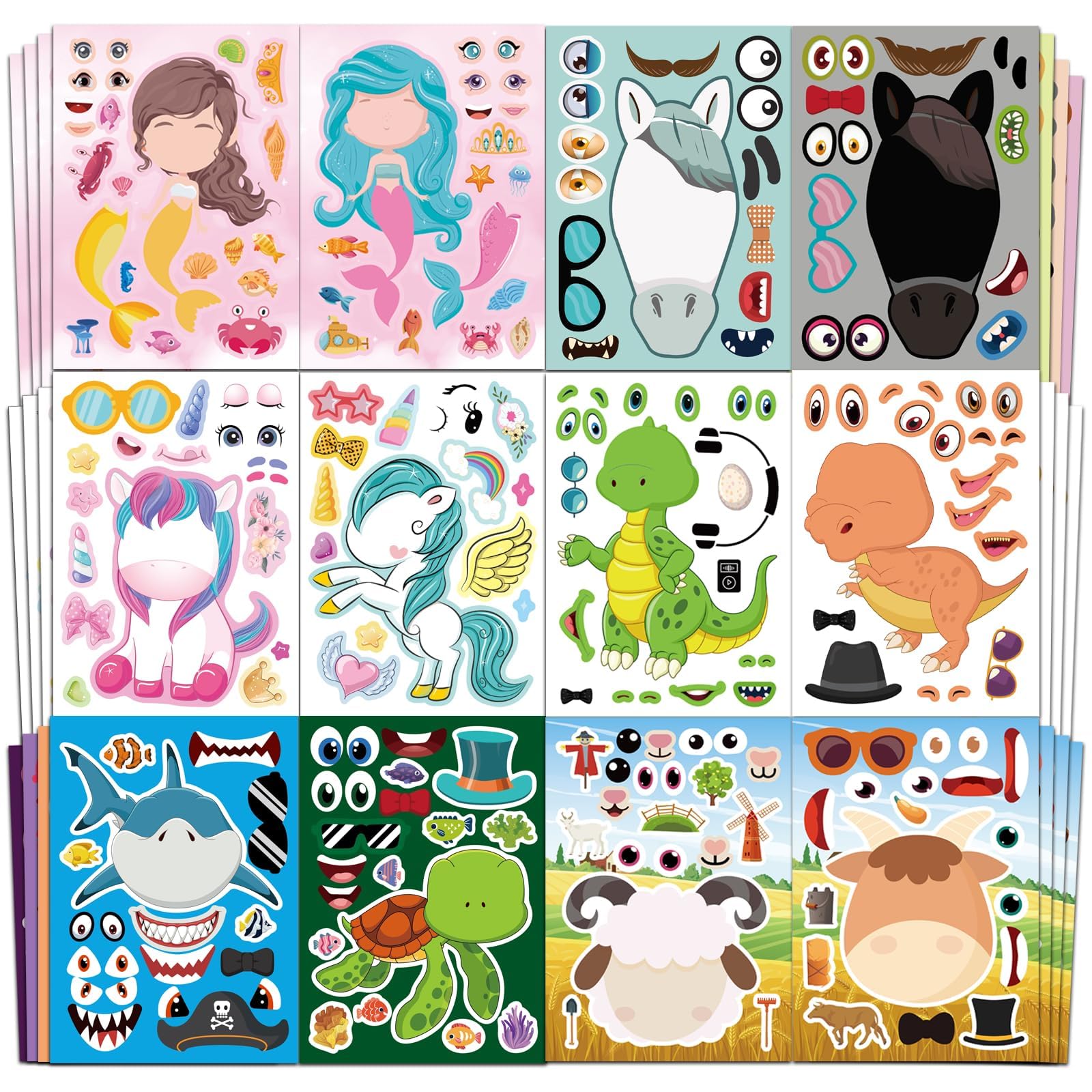 Aowplc Make-A-Face dinosaurs sheet offers playful faces for party favors and classroom crafts.