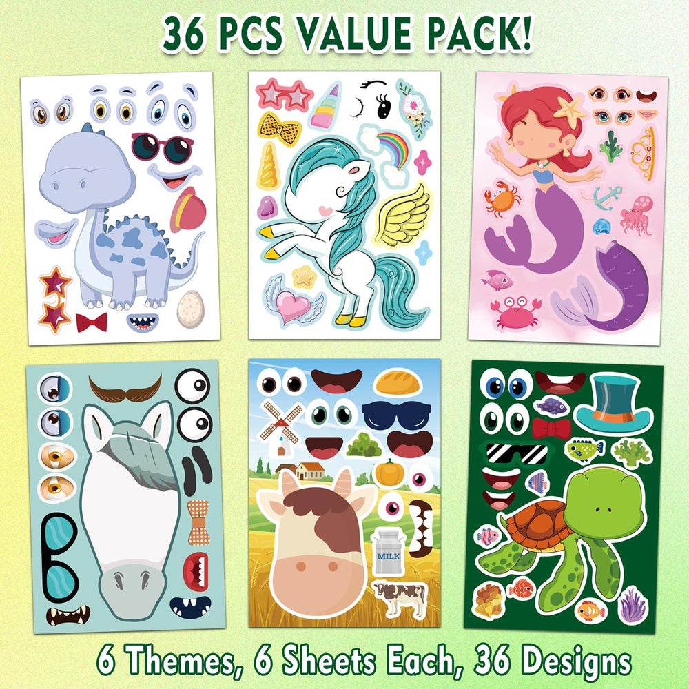 Aowplc Make-A-Face horses sheet for creative sticker play and crafts.