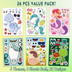 Aowplc Make-A-Face horses sheet for creative sticker play and crafts.