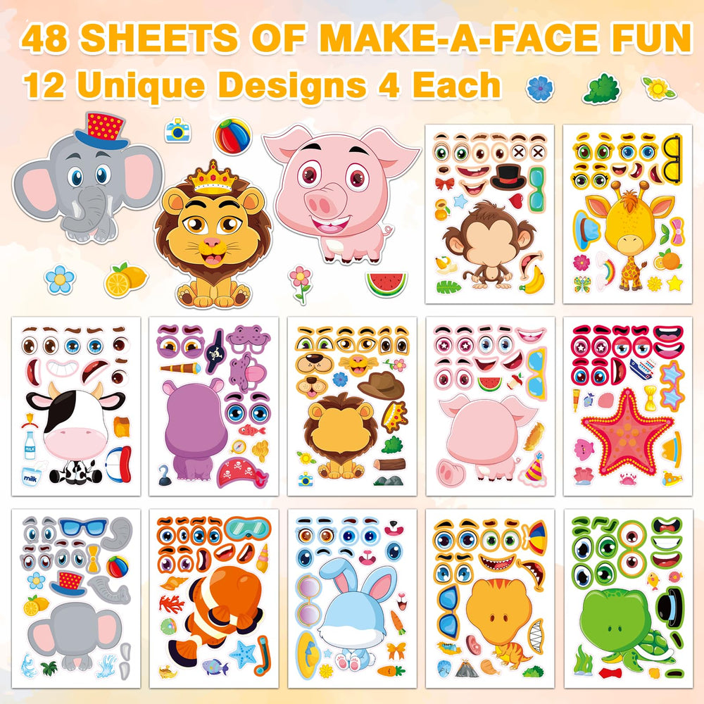 Aowplc Make-a-Face animal designs showing mix-and-match options