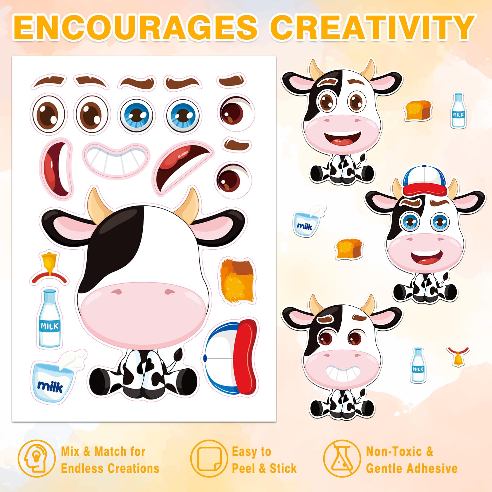 Aowplc Make-a-Face stickers packaged for party favors