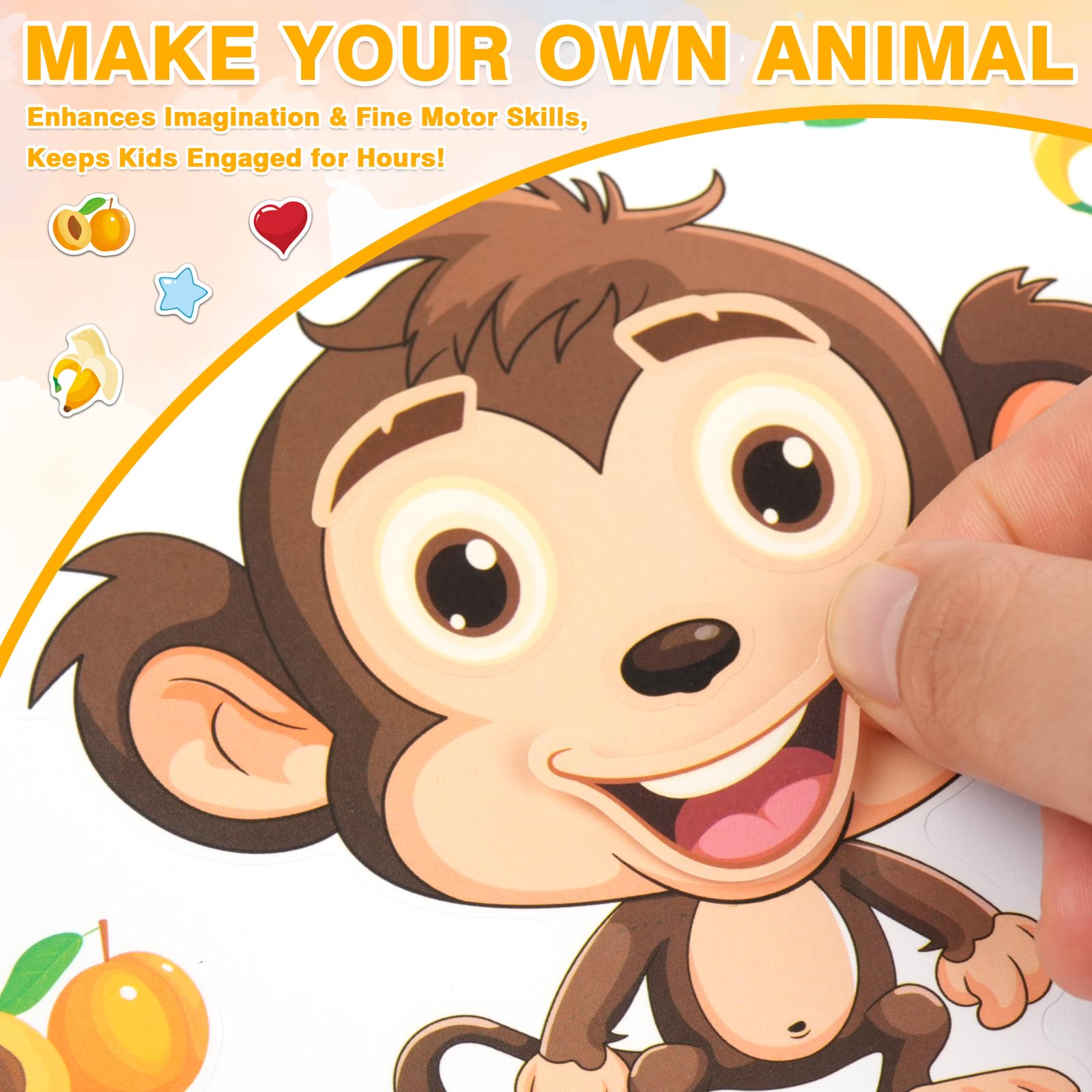 Kids easily peel thick, durable Aowplc Make-a-Face sheets