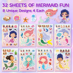 Aowplc Mermaid Make-A-Face sheet 2 invites kids to mix, match, and spark imagination.