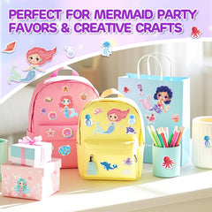 Aowplc Mermaid Make-A-Face sheet 6 suits birthday party activities and group fun.