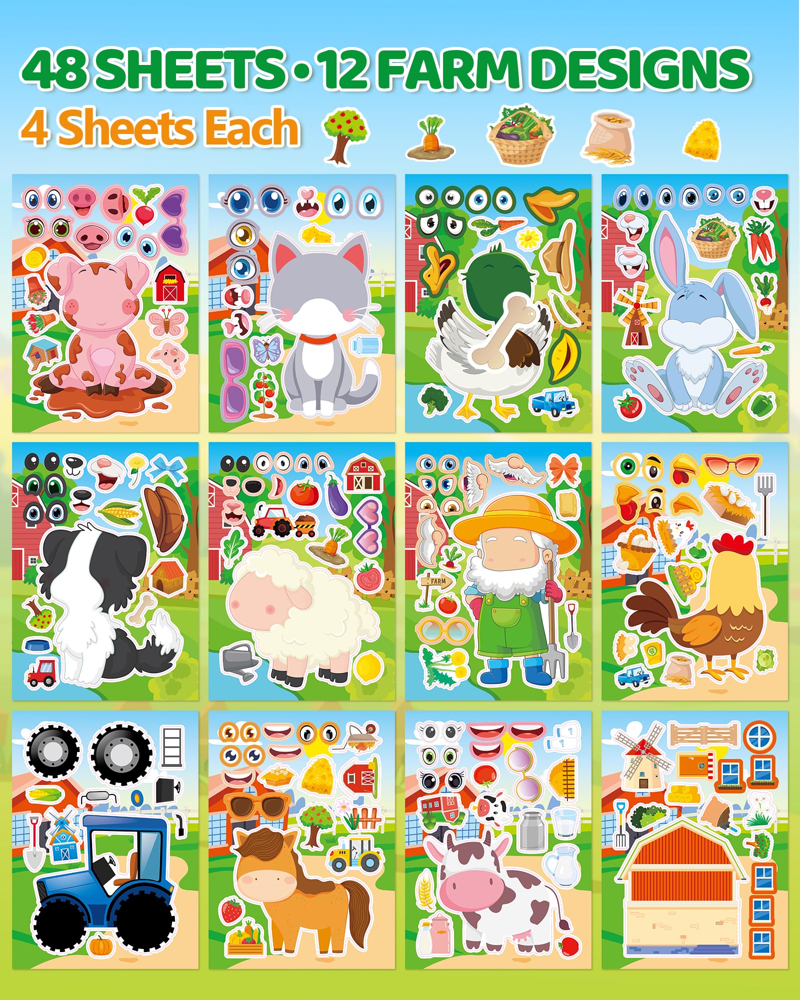 Aowplc mix‑and‑match face stickers for creating unique kid expressions