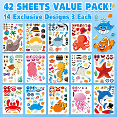 Aowplc ocean animals shark sticker sheet boosts imaginative play in classrooms.