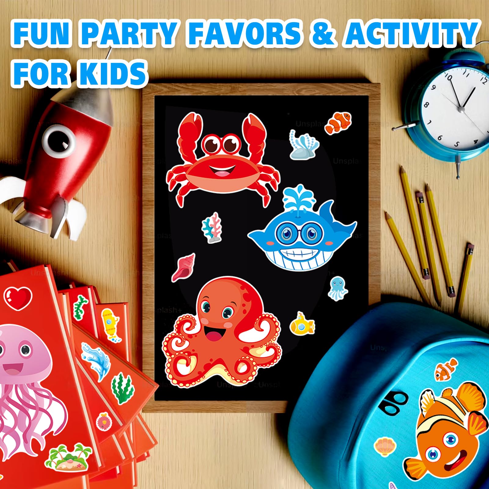 Aowplc ocean animals whale sticker sheet ideal for storytelling crafts.