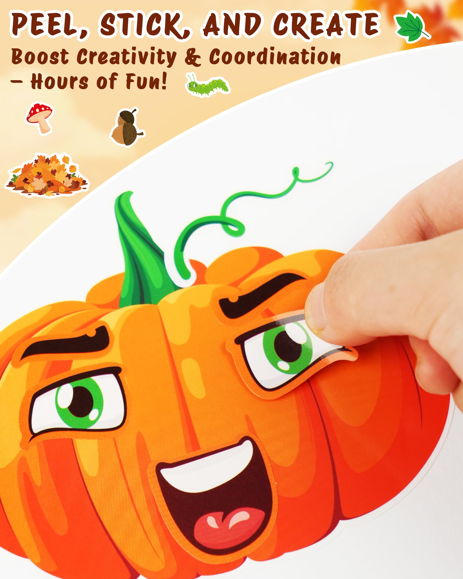 Aowplc scarecrow face stickers: playful accents for fall crafts and classroom activities.