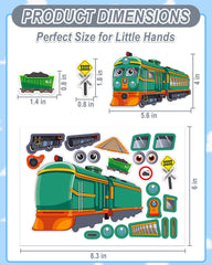 Aowplc Train Stickers glossy vinyl durability shown on surfaces for vibrant, residue-free projects.