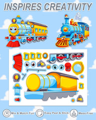Aowplc Train Stickers windows and funnels highlight colorful components for custom trains.