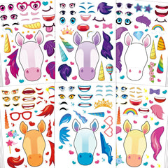 Aowplc unicorn sticker collection with seven sheets per design for creative play