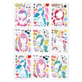 Aowplc unicorn sticker sheet showing 8.3x6 inch size for party decorating