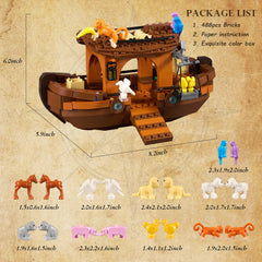 AOXEKBOLO Noah's Ark interactive cabin and expandable deck for versatile play scenes.