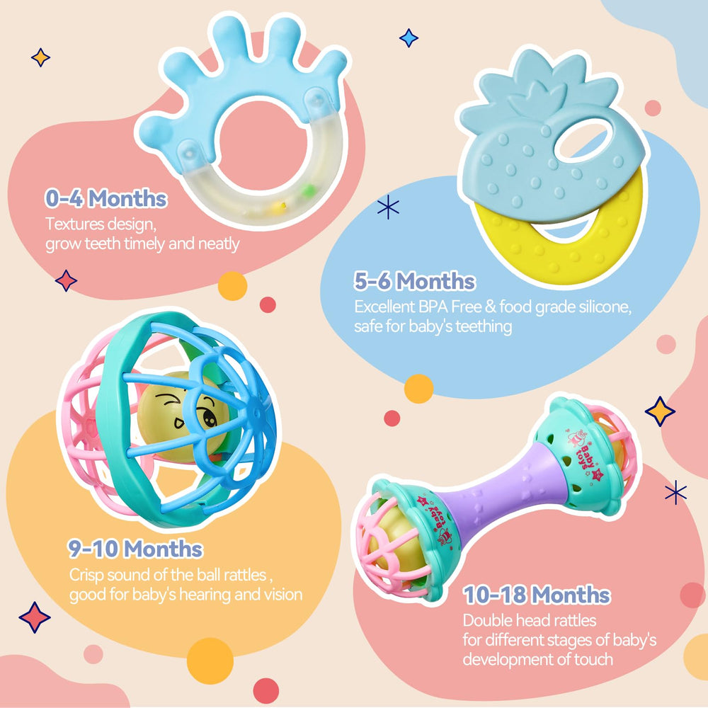 AOYOHOMOA colorful sounds support listening skills and visual tracking during play.