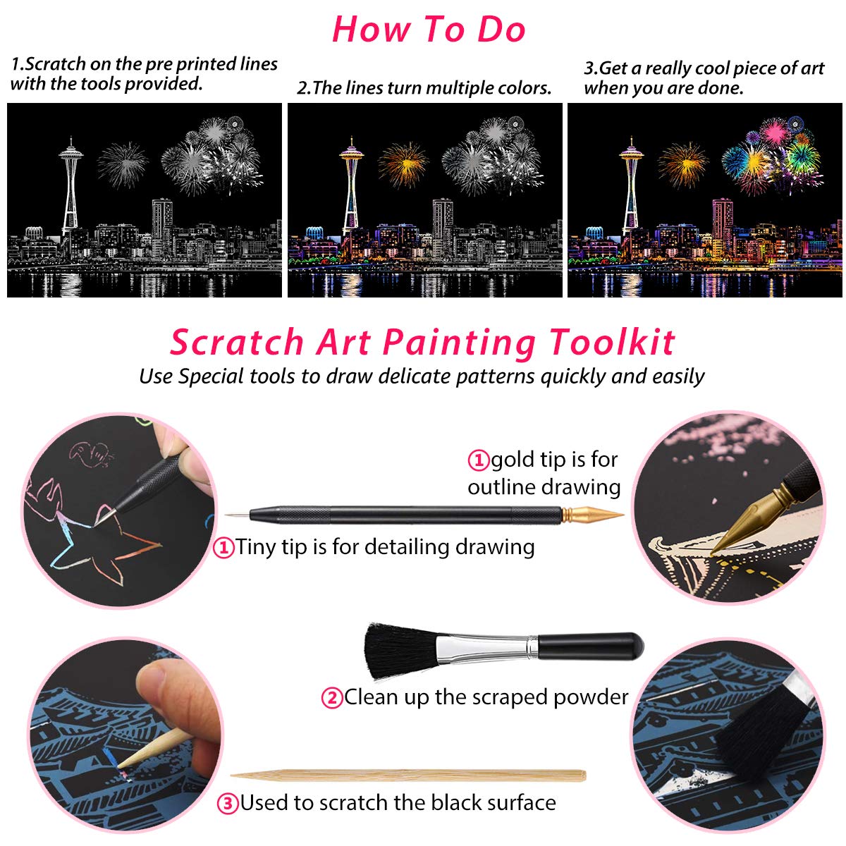 AP ARTSPER scratch art Statue of Liberty image sparks iconic landmark drawing and fine motor practice.