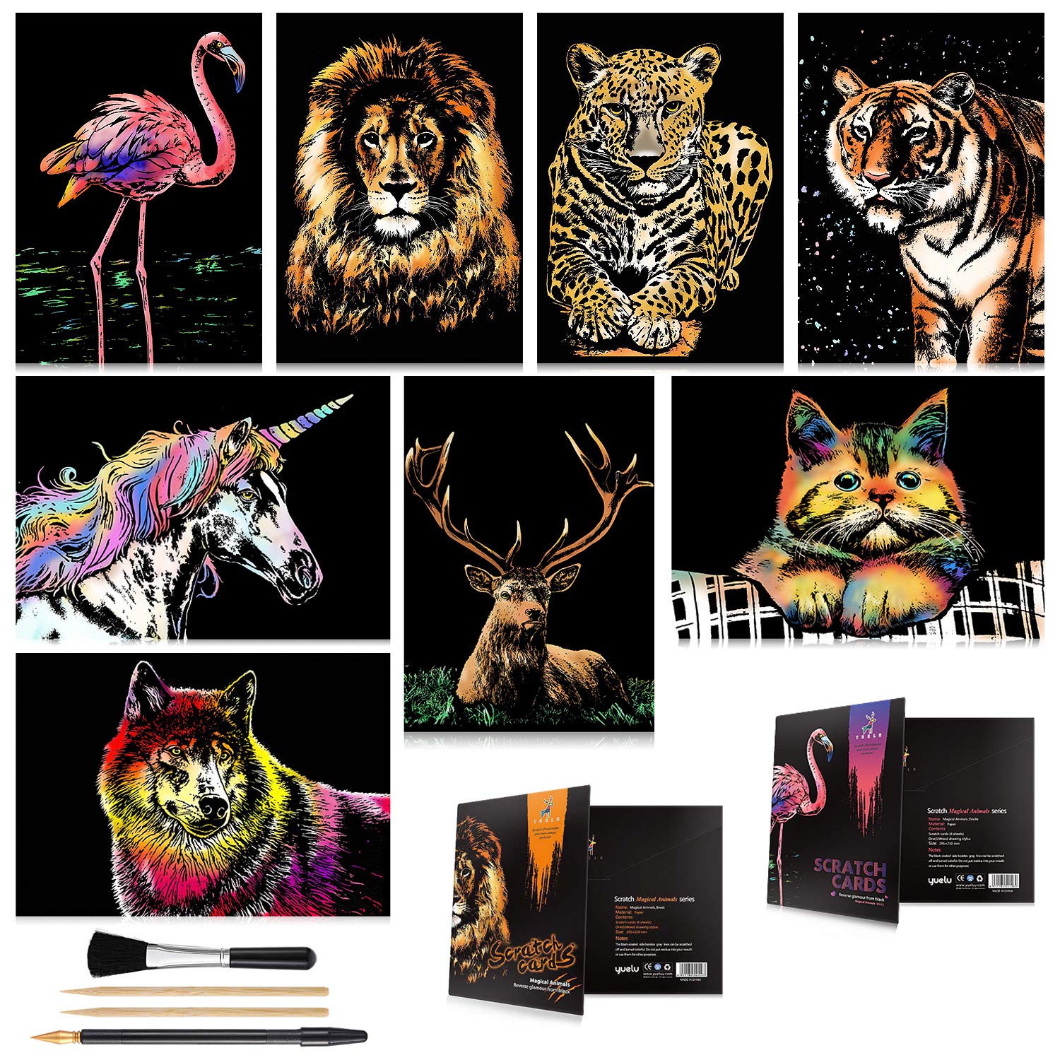 AP ARTSPER scratch drawing board reveals vibrant colors beneath a matte coating