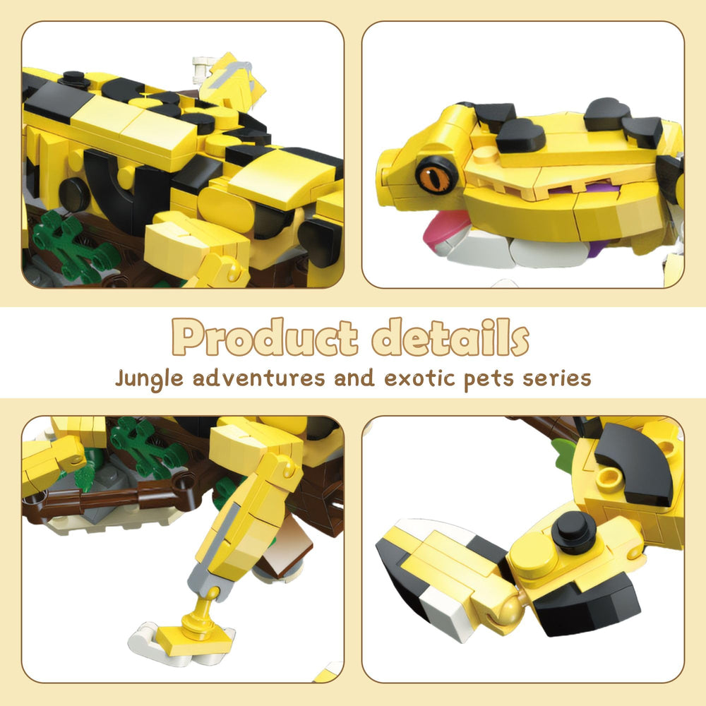 apcute Gecko habitat display shows vibrant colors and adjustable pose for desktop decor.