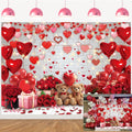 APDECCLK Valentine backdrop with white brick wall for romantic couple photography.