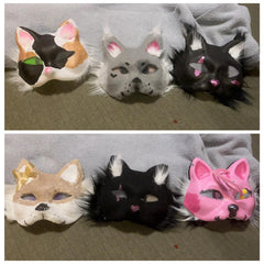 Apettoey Therian white cat mask ready for classroom crafts.