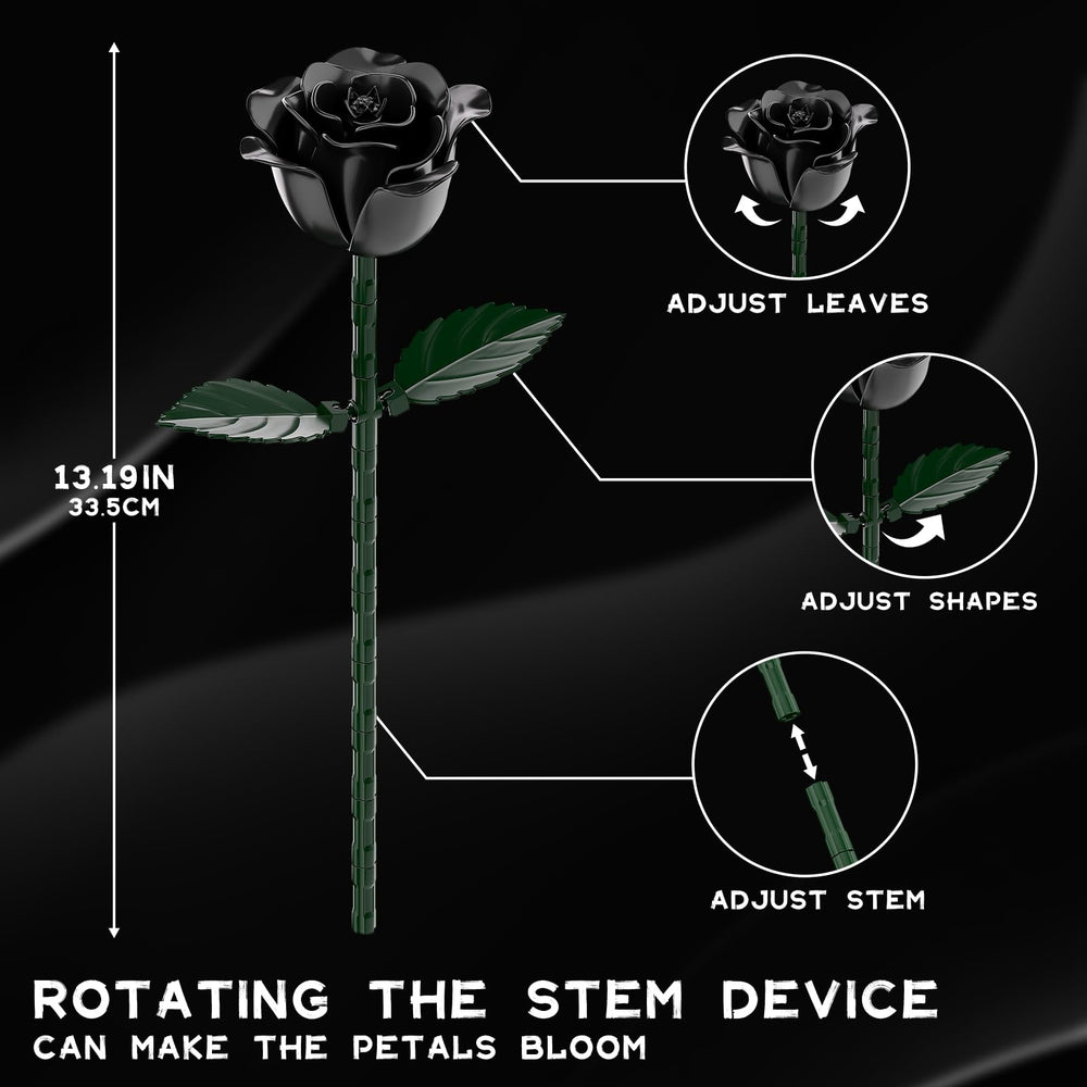 aphaio Black Rose Bouquet blocks made of ABS plastic with smooth edges for safety.