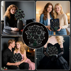 aphaio Black Rose Bouquet blocks instruction manual guiding builders of all levels.