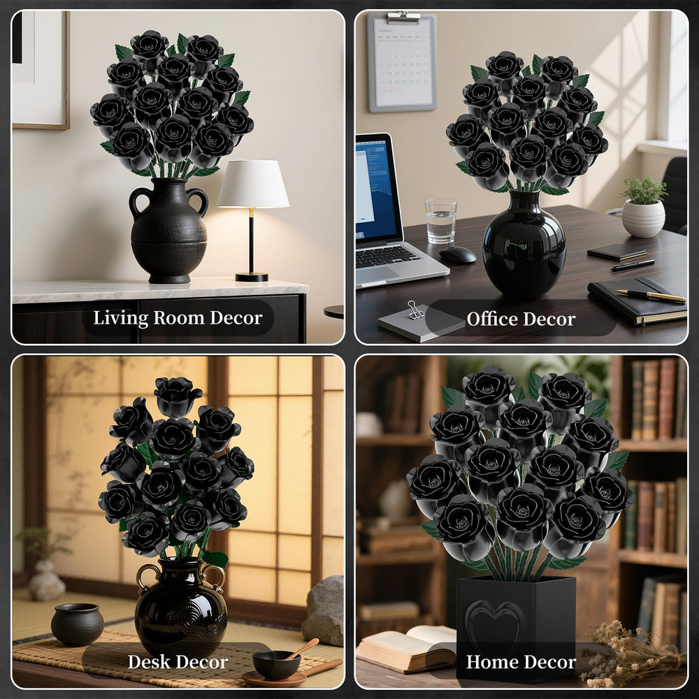 aphaio Black Rose Bouquet blocks gift idea for anniversaries and Valentine’s Day.