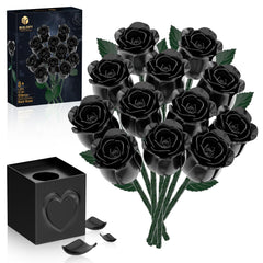 aphaio Black Rose Bouquet blocks petals ready to assemble for a dramatic home decor piece.