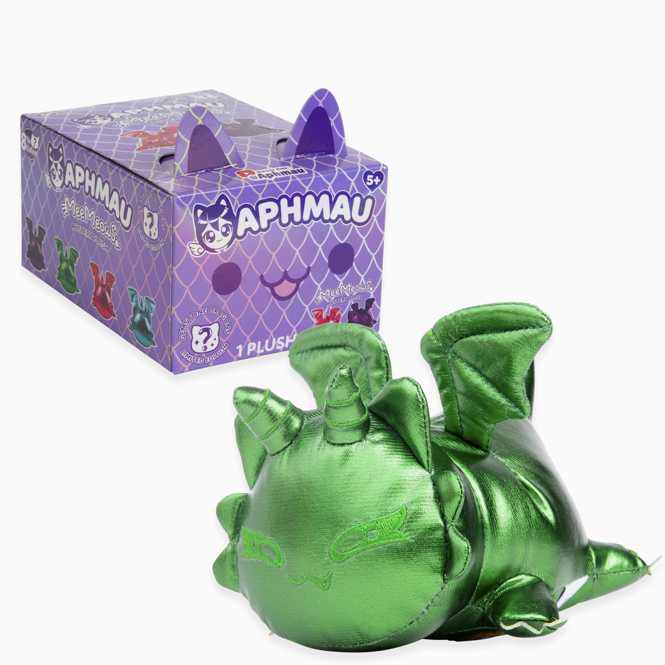 Aphmau MeeMeow unboxing moment reveals a dragon plush.