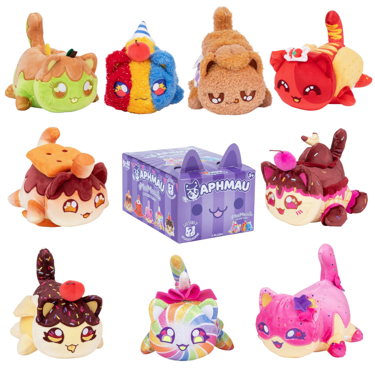 Aphmau MeeMeow Series 7 Snow Cone Cat plush for soft cuddles and collection.