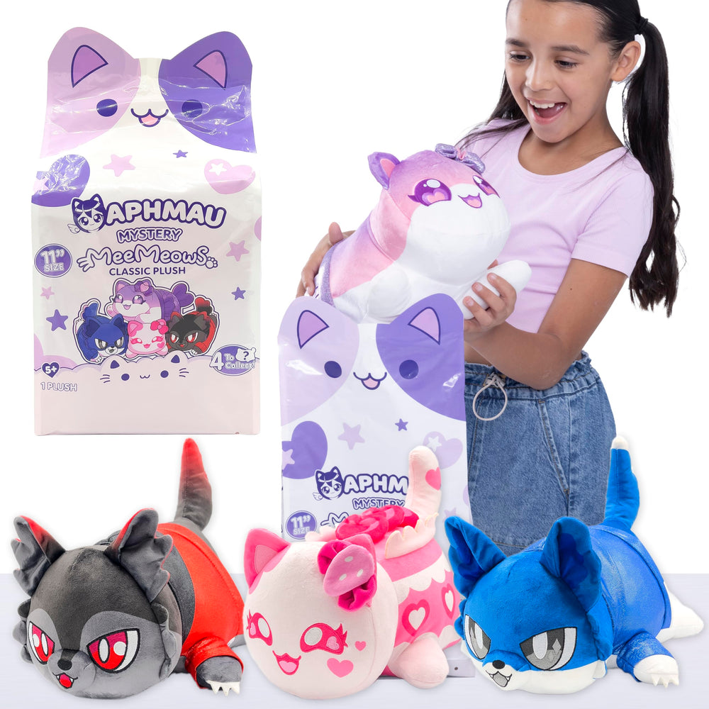 Aphmau MeeMeows 11-inch Mermaid Aphmau plush, soft and cuddly for cozy hugs.