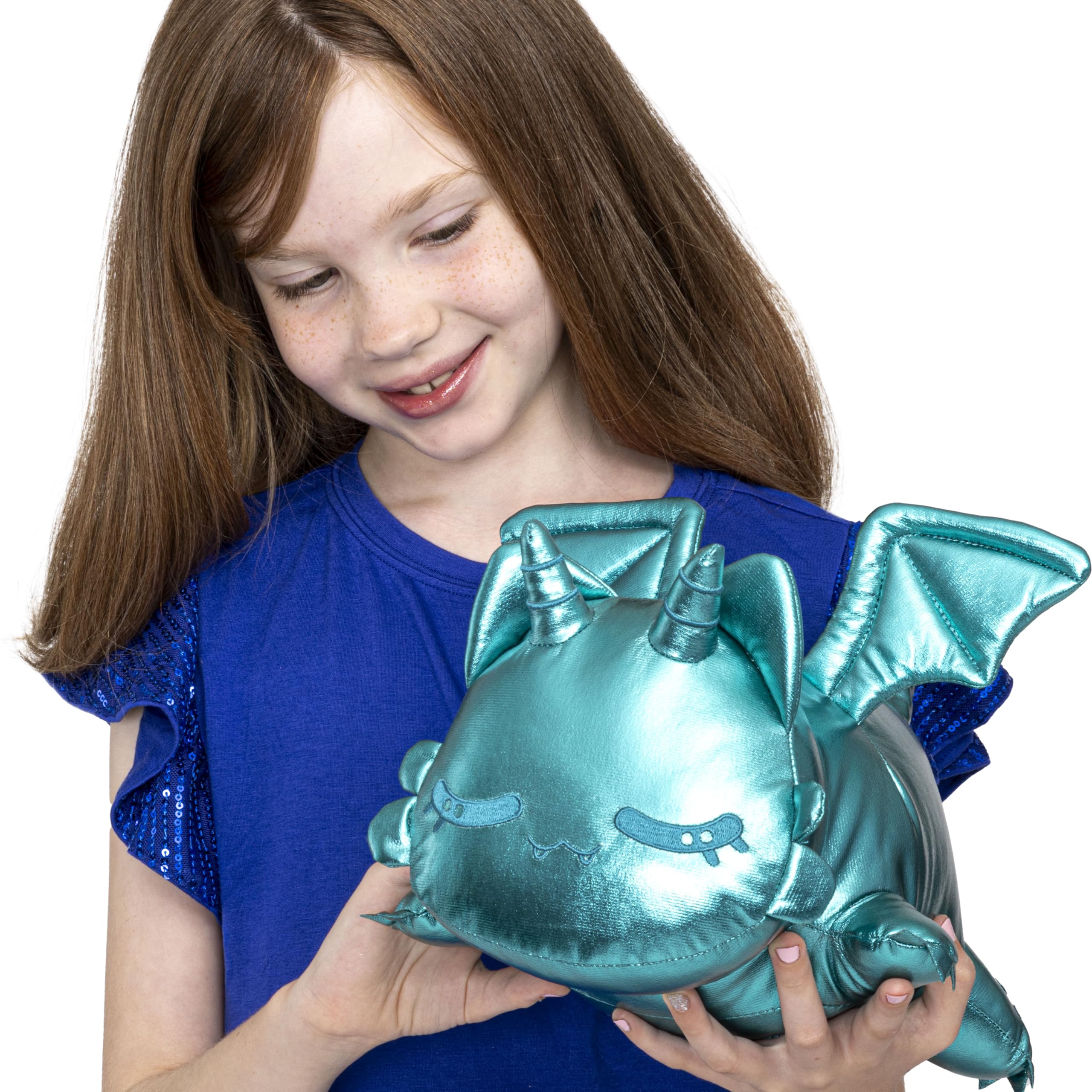 Aphmau MeeMeows 11-inch dragon plush, glittering eyes add personality.
