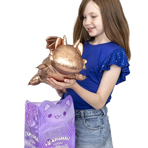 Aphmau MeeMeows 11-inch Rose Quartz Dragon plush, sparkly eyes invite imagination.