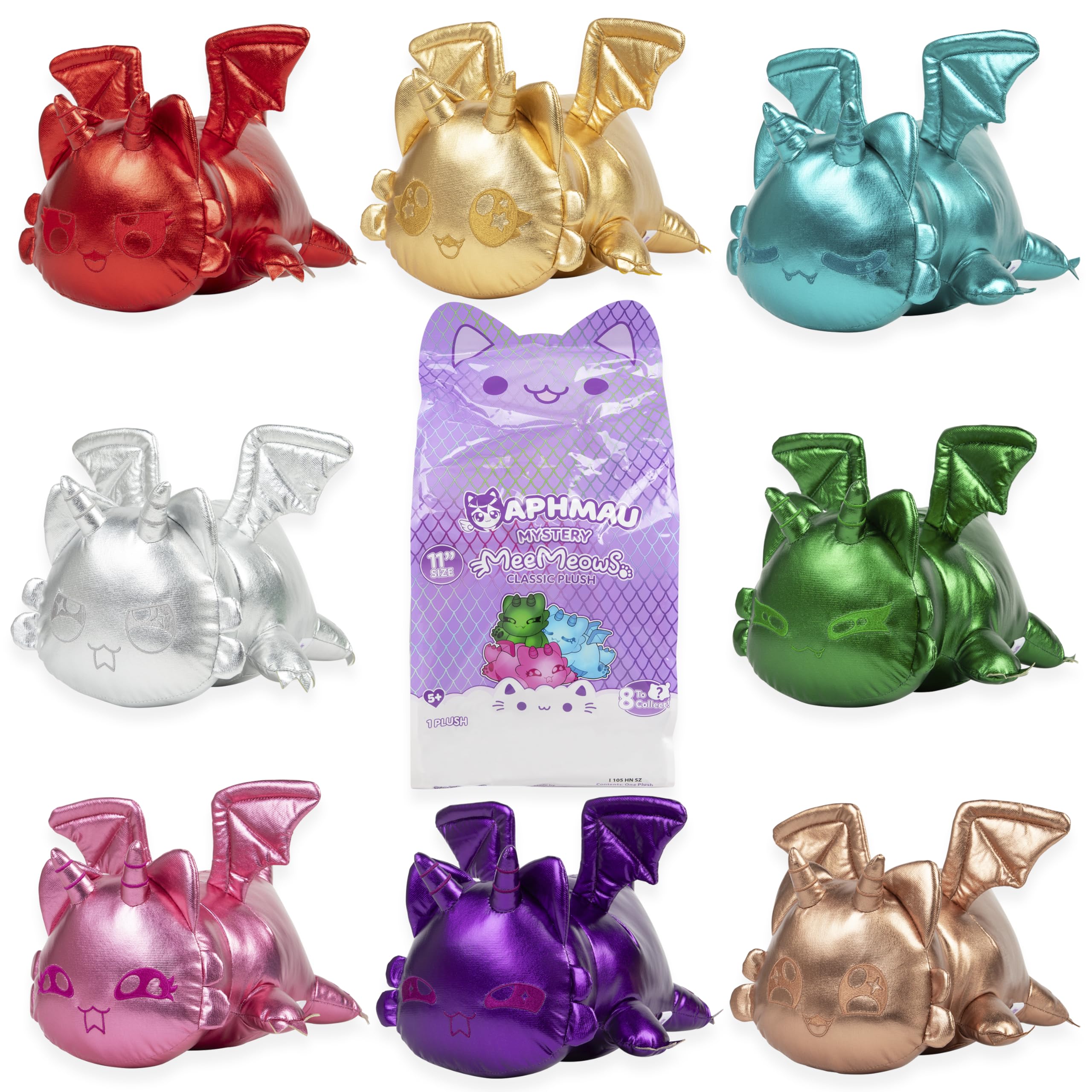 Aphmau MeeMeows 11-inch Ruby Dragon plush, vivid color for fans and playtime.