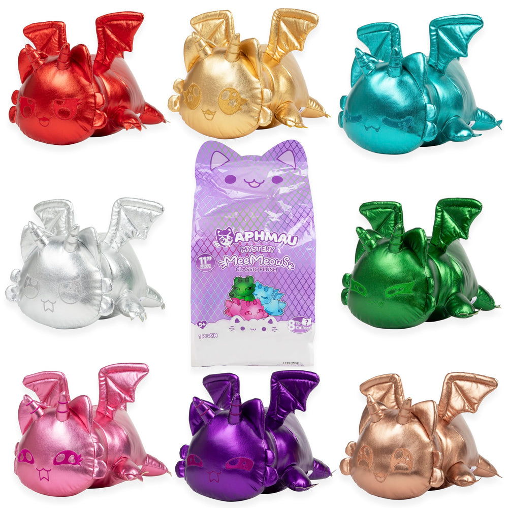 Aphmau MeeMeows 11-inch Ruby Dragon plush, vivid color for fans and playtime.